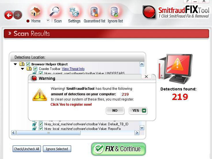 Smitfraud Fix Tool removal