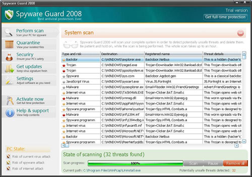Spyware Guard 2008 removal