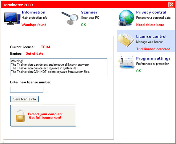 Terminator 2009 removal