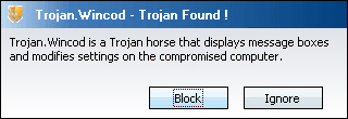 Trojan.Wincod - Trojan Found! Popup removal