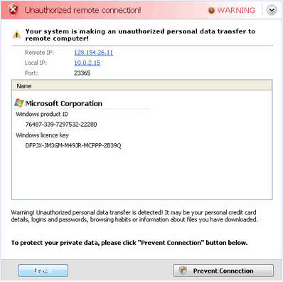 Unauthorized Remote Connection Pop up removal