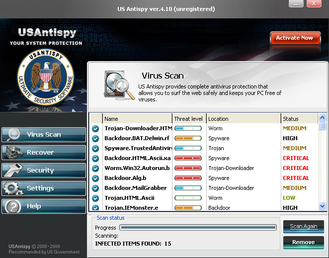 USAntispy removal