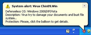 System Alert: Virus Chin09.Win removal