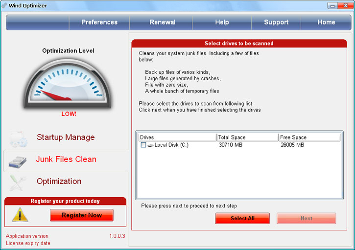 Wind Optimizer removal