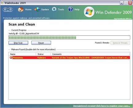 Win Defender 2009 removal