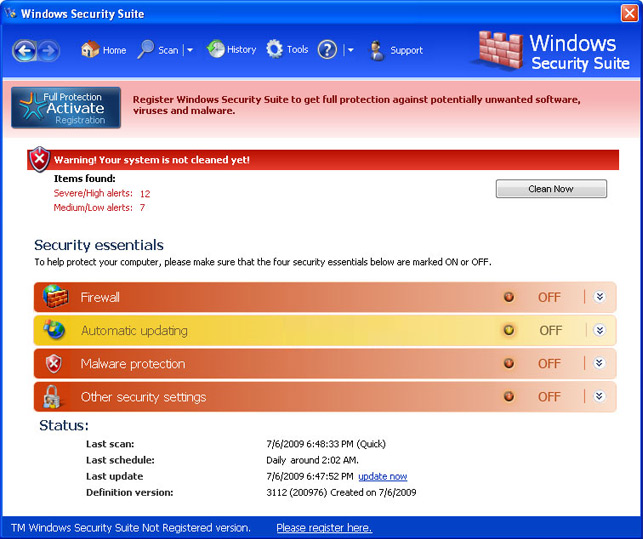 Windows Security Suite removal