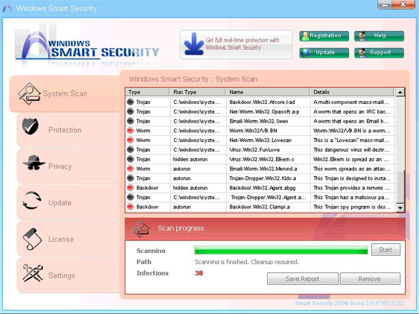Windows Smart Security removal