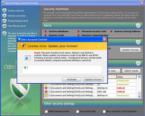 XLG Privacy Control Center removal
