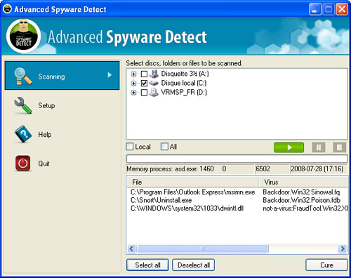 Advanced Spyware Detect snapshot