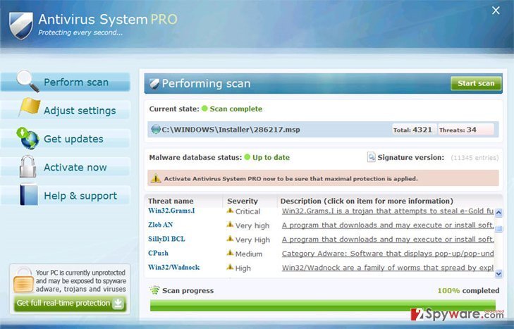 Antivirus System Pro snapshot Antivirus System Pro snapshot