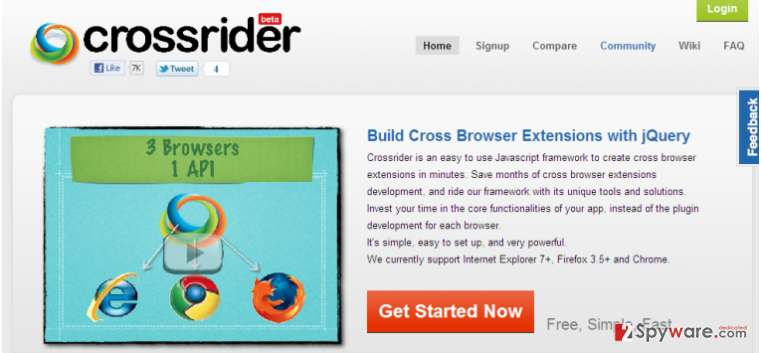 Search.crossrider.com redirect snapshot Search.crossrider.com redirect snapshot