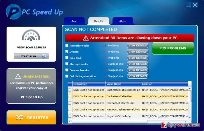 PC Speed Up snapshot PC Speed Up snapshot
