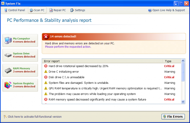 System Fix snapshot