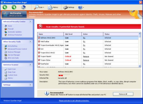 Windows Guardian Angel snapshot