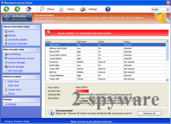 Windows Premium Shield snapshot Windows Premium Shield snapshot