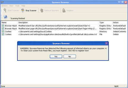 Spyware Removal snapshot Spyware Removal snapshot