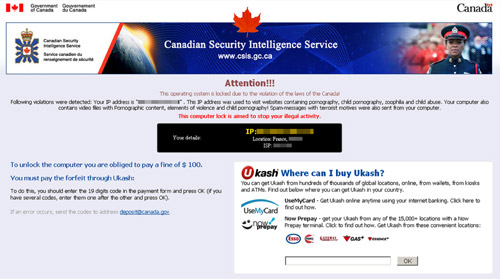 Canadian Security Intelligence Service (CSIS) Ukash Canadian Security Intelligence Service (CSIS) Ukash