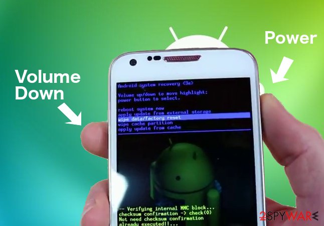 The picture of Android phone infected with Android ransomware