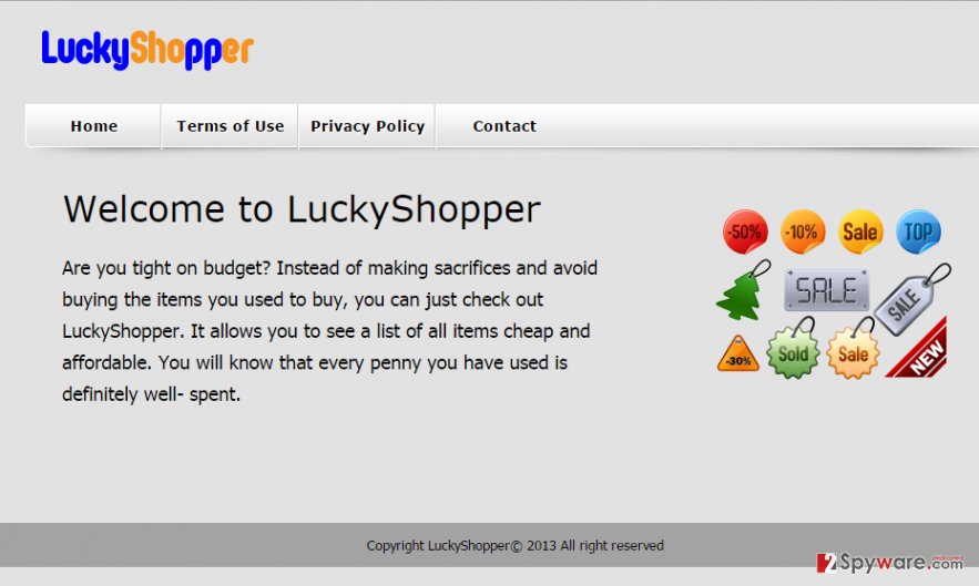 LuckyShopper virus snapshot LuckyShopper virus snapshot