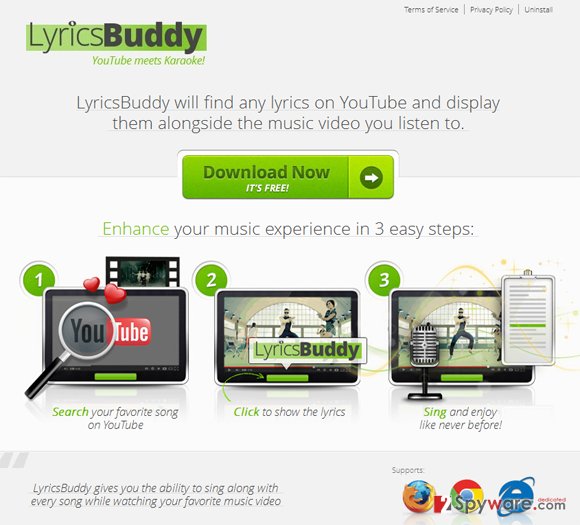 LyricsBuddy pop-up ads snapshot LyricsBuddy pop-up ads snapshot