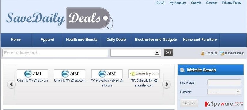 SaveDailyDeals virus snapshot SaveDailyDeals virus snapshot