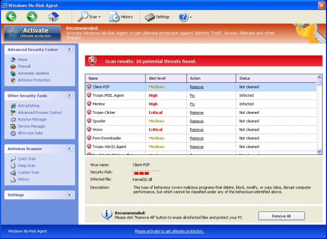 Windows No-Risk Agent Windows No-Risk Agent