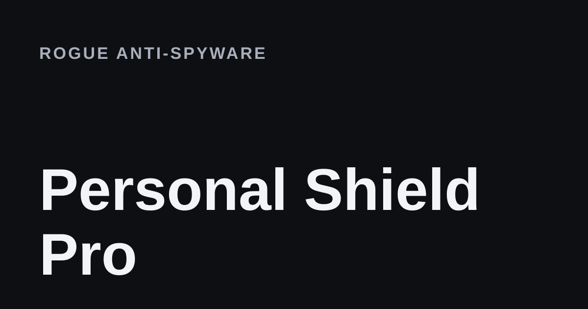Personal Shield Pro removal guide cover