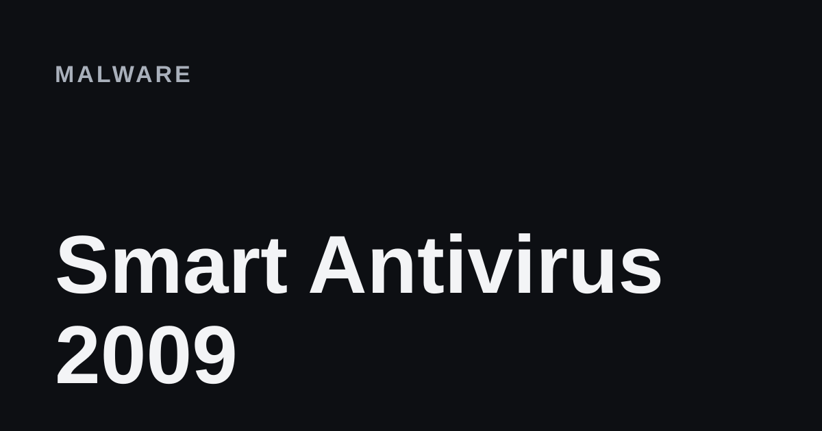 Smart Antivirus 2009 removal guide cover