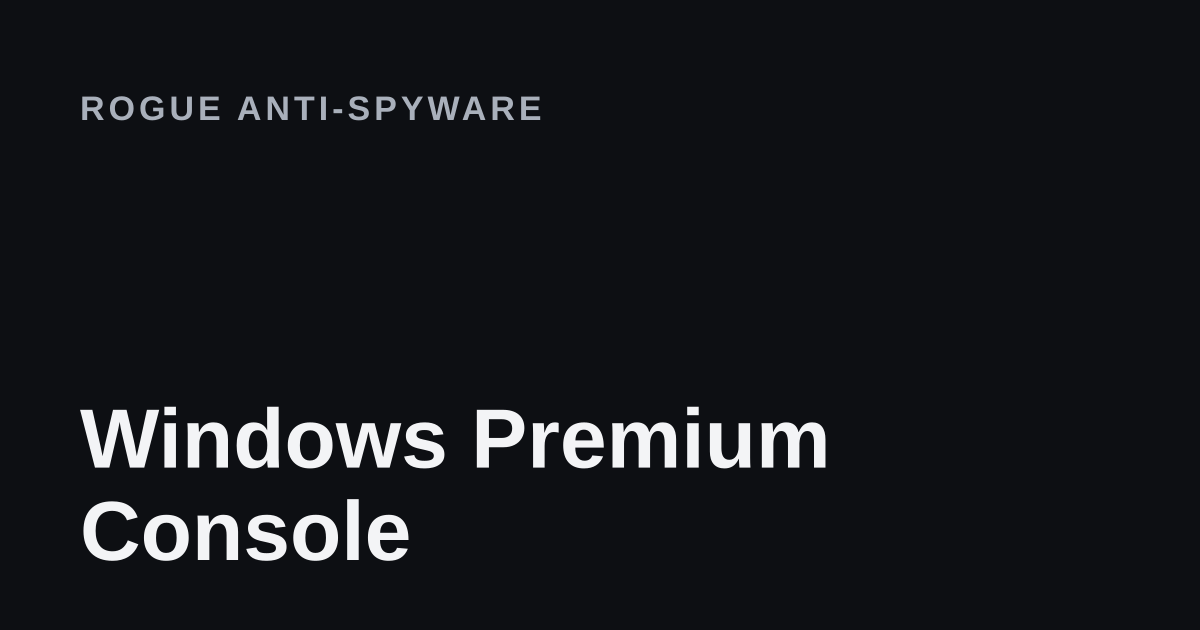 Windows Premium Console removal guide cover