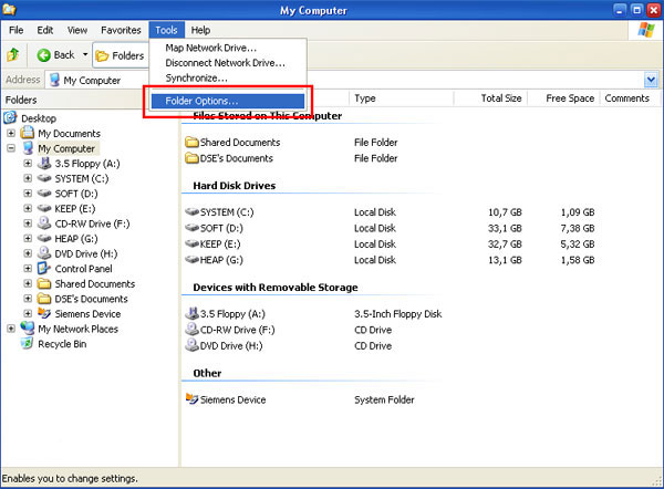 Manual removal of harmful files