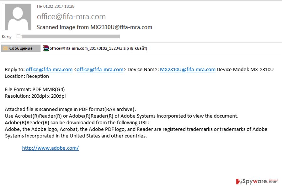 Malicious spam targeting FIFA fans