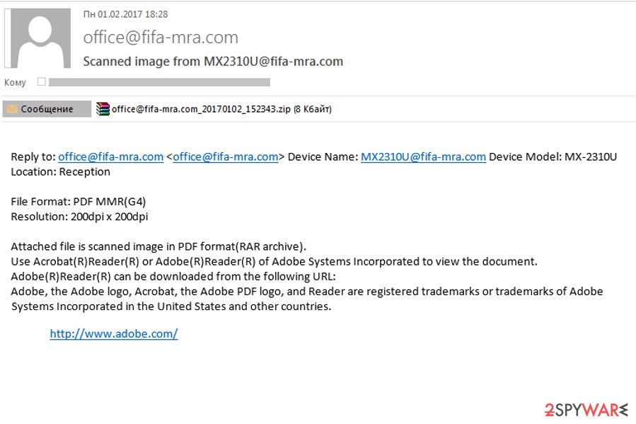 Malicious spam targeting FIFA fans