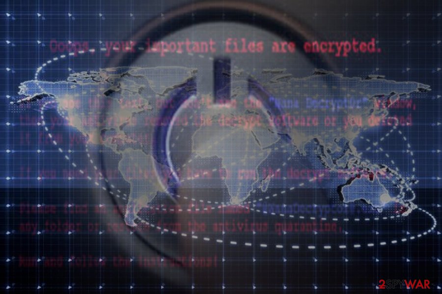 The image illustrating  the attack of WannaCry