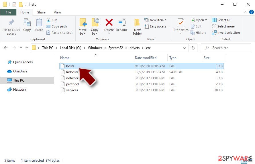 Delete Windows "hosts" file