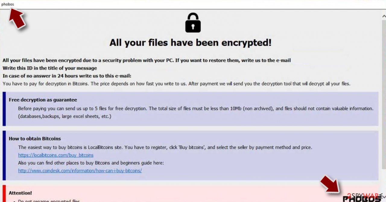 Phobos ransomware