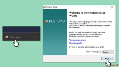 Launch Restoro installer