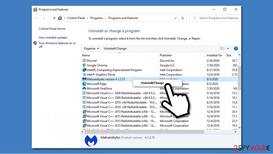 Malwarebytes Control Panel