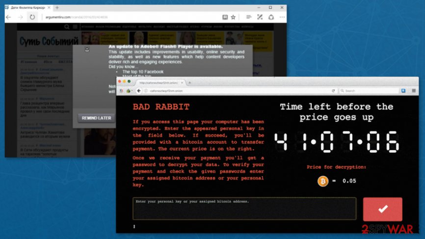 Illustration of BadRabbit ransomware virus