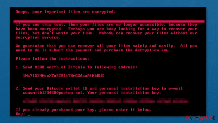 Illustration of NotPetya ransom note