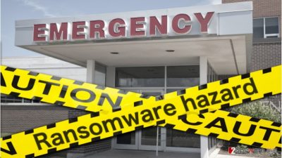 Image of ransomware attacking hospitals