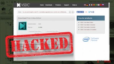 VSDC video editor website hacked