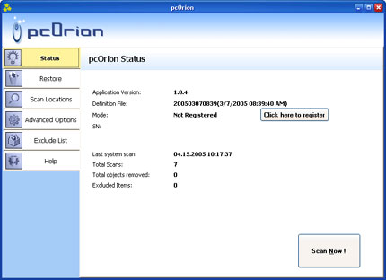 pcOrion snapshot pcOrion snapshot