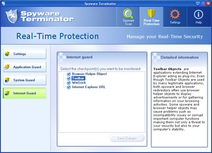 Real-time protection settings