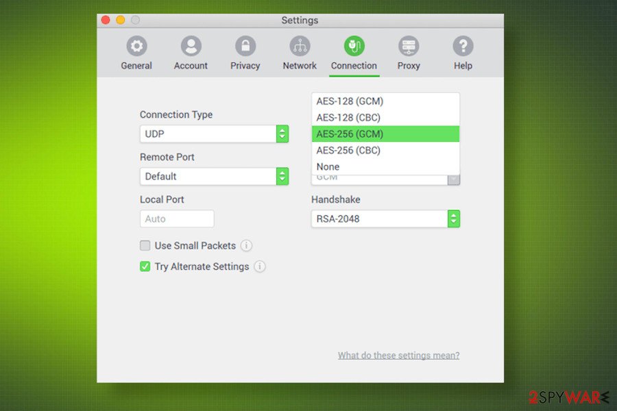 PIA encryption model