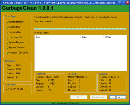 GarbageClean snapshot GarbageClean snapshot