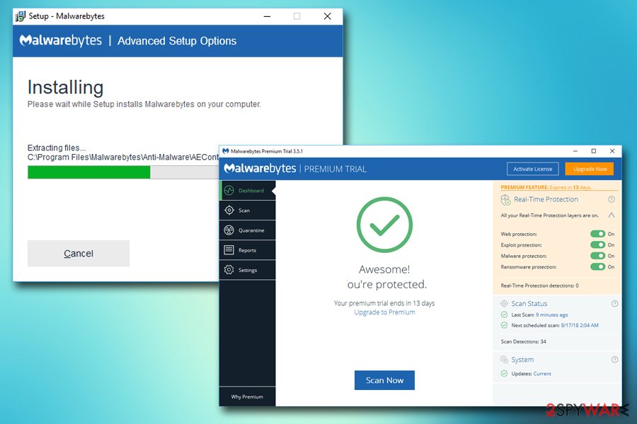 get rid of malwarebytes free premium trial expired