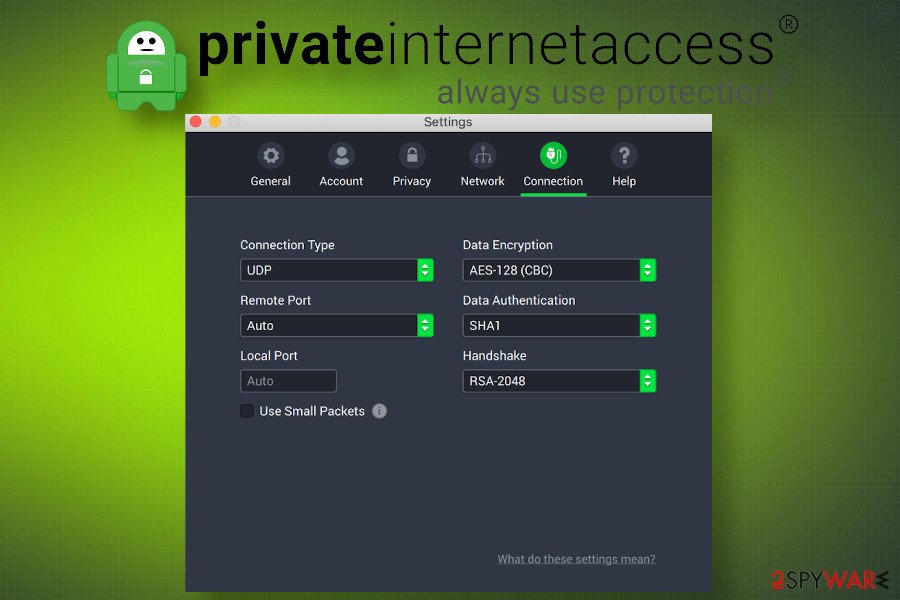 Personal Internet Access app