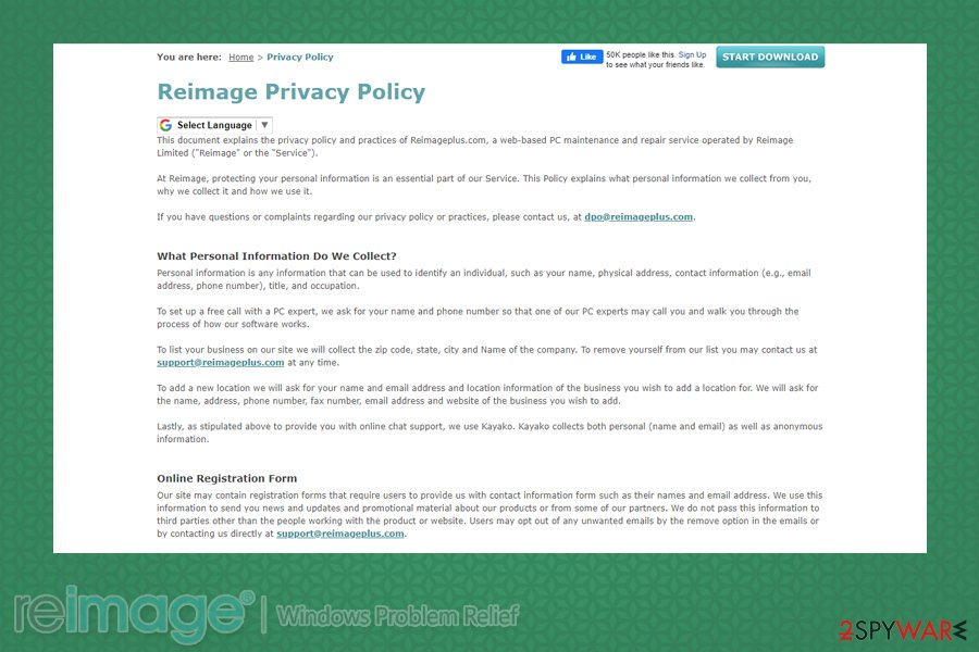 Reimage Privacy Policy