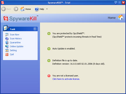 SpywareKill snapshot SpywareKill snapshot