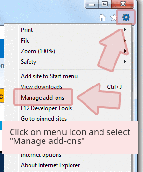 Click on menu icon and select 'Manage add-ons' Click on menu icon and select 'Manage add-ons'